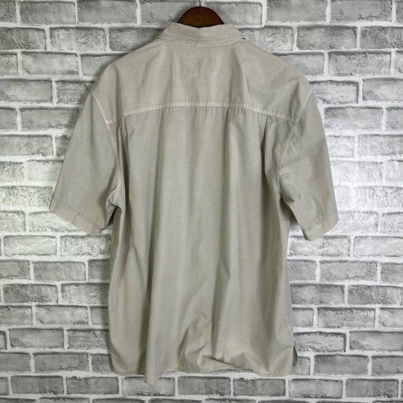 The Territory Ahead Neutral Off-White Button Up Camp Shirt Mens XL FLAWED STAINS - Picture 6 of 8